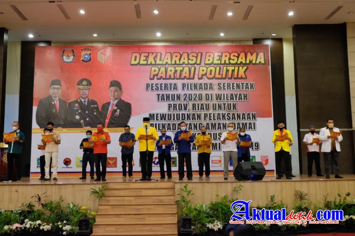 Kapolda Riau Inisiasi Deklarasi Bersama Parpol, Wujudkan Pilkada Aman Damai Ditengah Pandemi