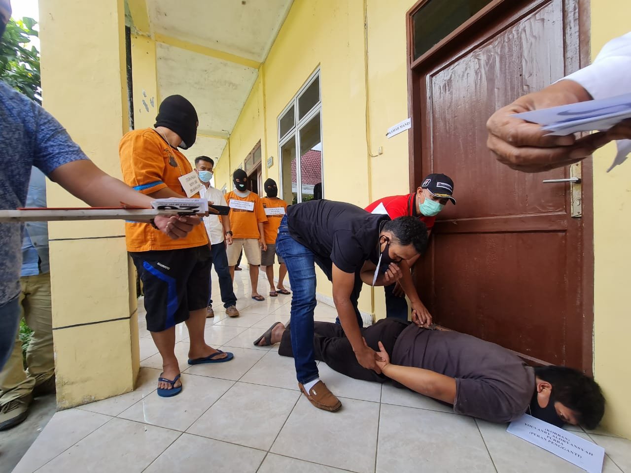 Sat Reskrim Polres Simalungun Gelar Rekontruksi Kasus Tewasnya Seorang Maling