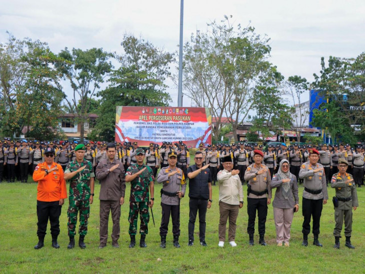 PJ Sekda Kampar Hadiri Apel Pengamanan Pemilu 2024