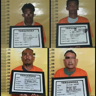 Empat Tersangka Spesialis Curanmor, Diamankan Polsek Bukit Raya
