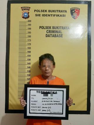 Miliki Sabu 80,16 gram, Seorang Tersangka Pengedar Shabu Ditangkap Buser Polsek Bukit Raya