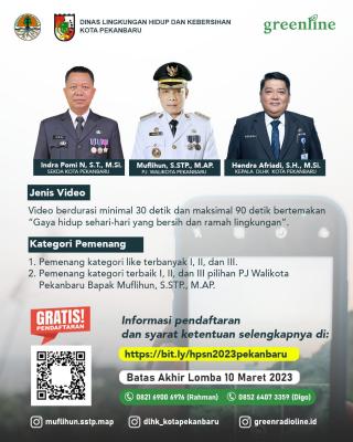 Peringati Hari Peduli Sampah, DLHK Pekanbaru Gelar Lomba Video Instagram Green Lifestyle