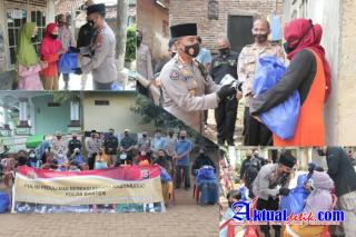 Jumat Barokah Polda Banten, Berikan Bantuan Kepada Masyarakat Terdampak Covid-19 di Cipocok