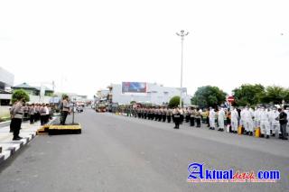 Apel Gabungan Polri, TNI, Satpol PP Dan Instansi Terkait, Persiapan Penyemprotan Desinfektif